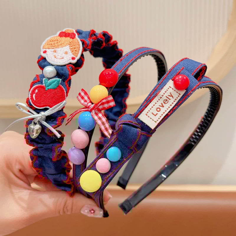 Bērnu galvas lente un matu saites — audums, roku darbs, multfilmu tēlu stils