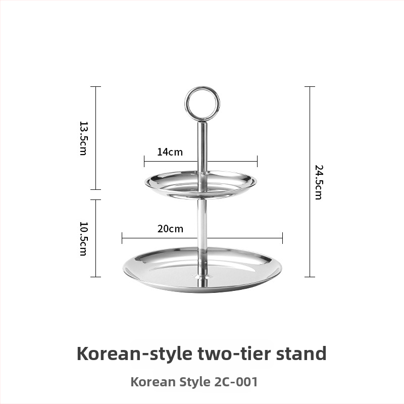 Nerūsējošā tērauda deserts un augļu statīvs ar diviem vai trim līmeņiem, Yuexiang YXCP02, stils Light Luxury Retro
