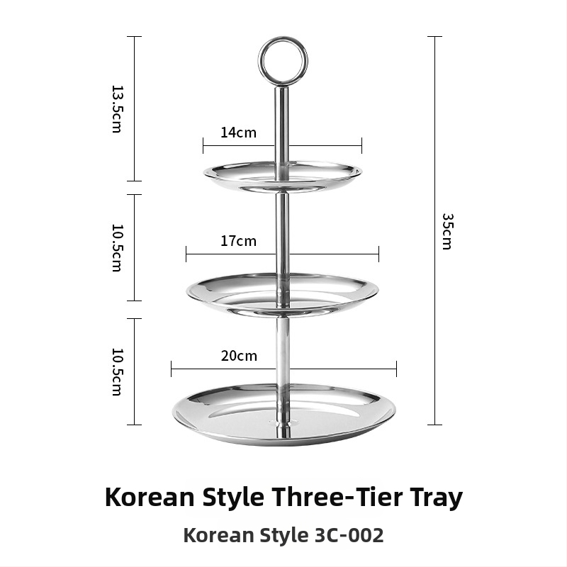 Nerūsējošā tērauda deserts un augļu statīvs ar diviem vai trim līmeņiem, Yuexiang YXCP02, stils Light Luxury Retro