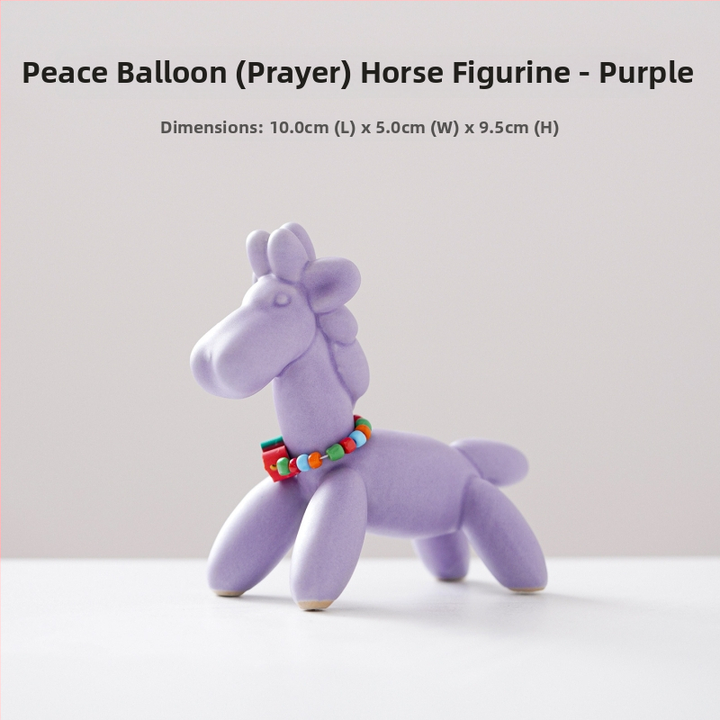 Keramikas virpuļzirgs dekors — radošs ponijs, mūsdienīgs minimālisma stils; Zīmols: Qianmeitang ceramics; Materiāls: keramika; Iepakojums: kartons