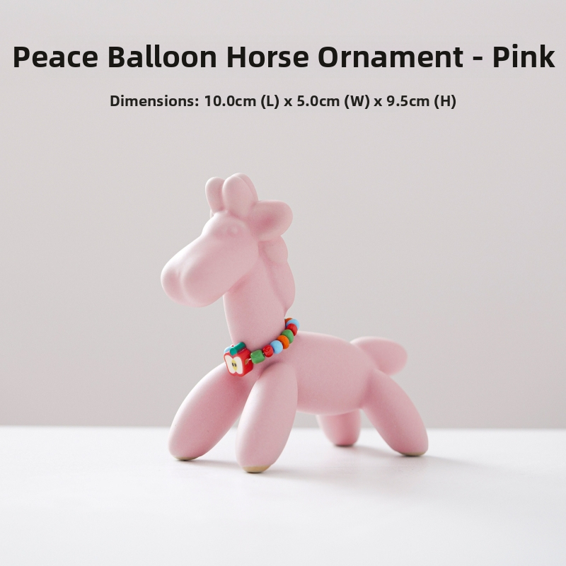 Keramikas virpuļzirgs dekors — radošs ponijs, mūsdienīgs minimālisma stils; Zīmols: Qianmeitang ceramics; Materiāls: keramika; Iepakojums: kartons