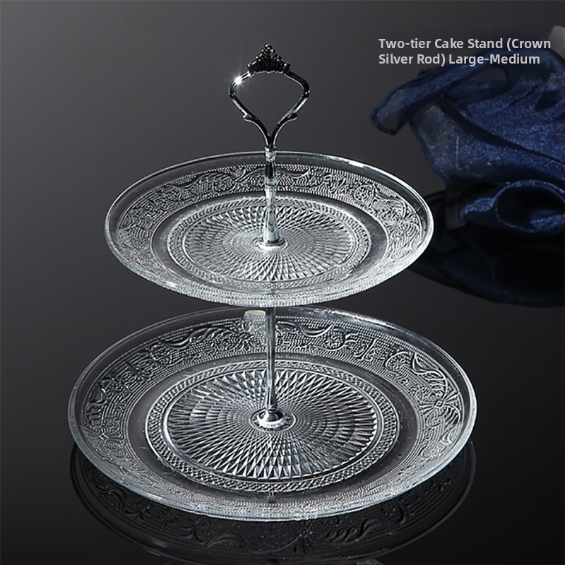 Trīs līmeņu stikla augļu plate, mūsdienīgs minimālisks skaists kristāla dizains, zīmols Unique, 2023. gada izlaišana