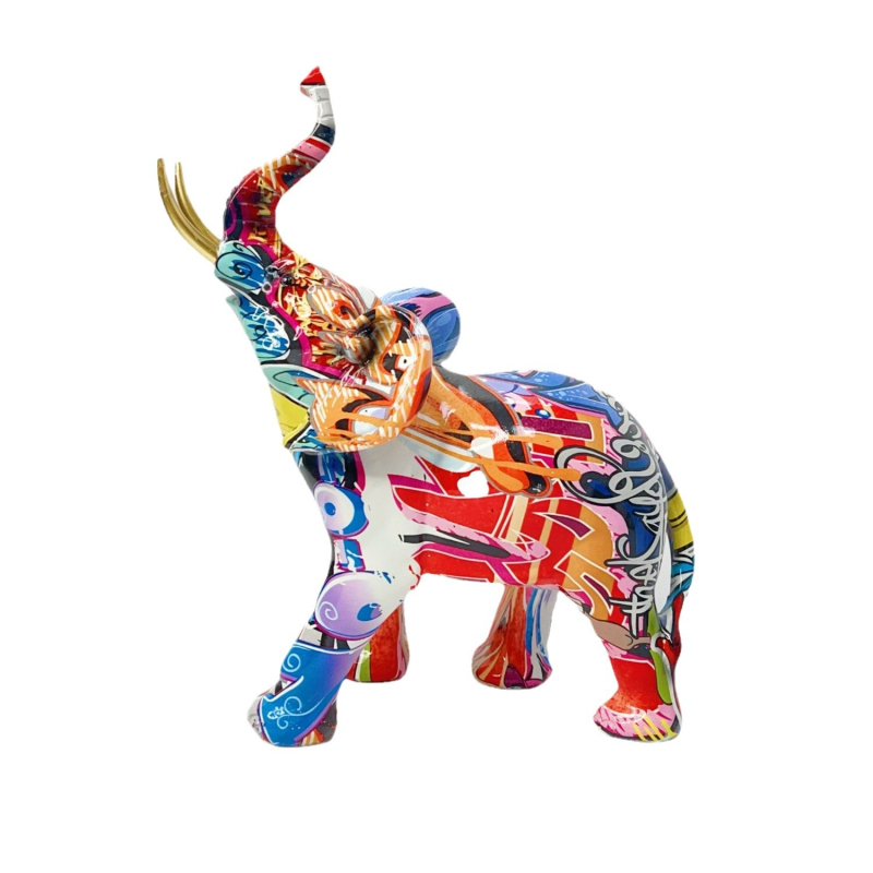 Dramblys iš sintetinių dervų – meno dekoras (Sintetinė derva; Šiuolaikinis menas; Dervos amatai; Tinka įėjimo erdvei arba televizoriaus spintai)