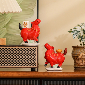 Stalo keraminė arklio dekoracija, kinų stiliaus, pusiau rankų darbo ir pusiau mechaninė gamyba, idealiai kaip asmeninė dovana