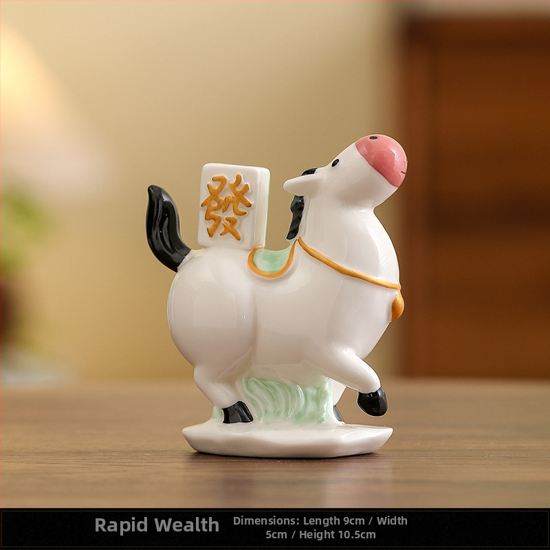 Stalo keraminė arklio dekoracija, kinų stiliaus, pusiau rankų darbo ir pusiau mechaninė gamyba, idealiai kaip asmeninė dovana