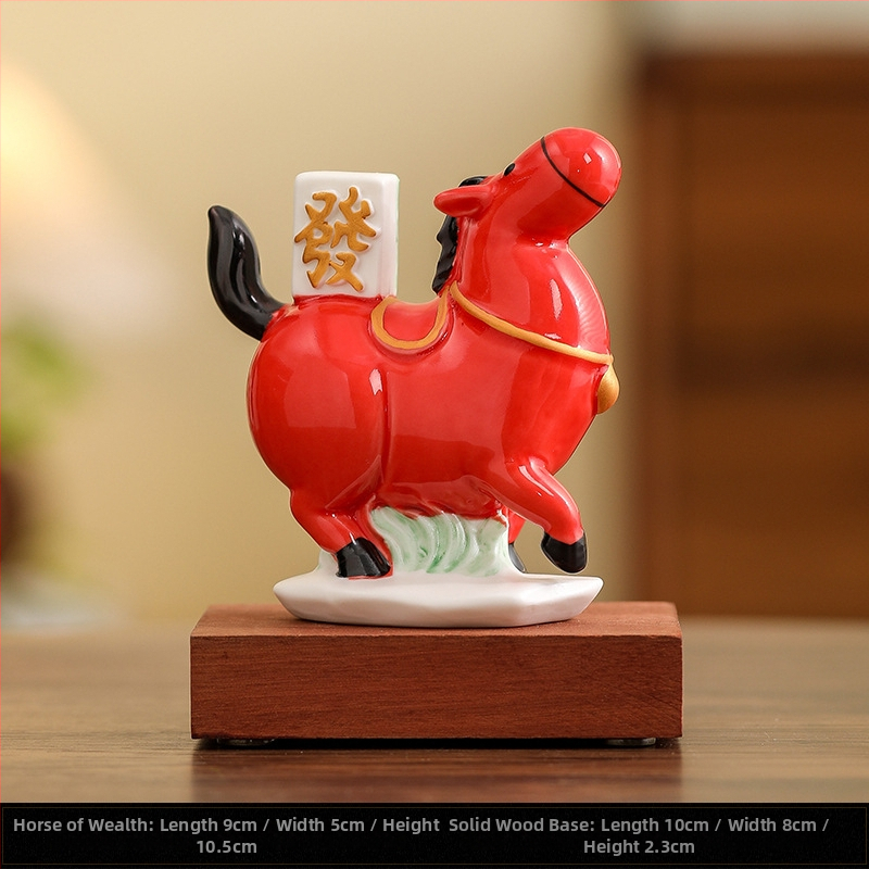 Stalo keraminė arklio dekoracija, kinų stiliaus, pusiau rankų darbo ir pusiau mechaninė gamyba, idealiai kaip asmeninė dovana