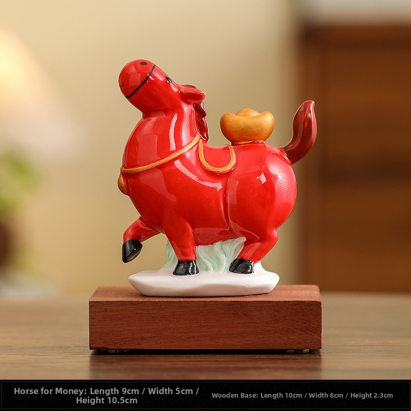 Stalo keraminė arklio dekoracija, kinų stiliaus, pusiau rankų darbo ir pusiau mechaninė gamyba, idealiai kaip asmeninė dovana