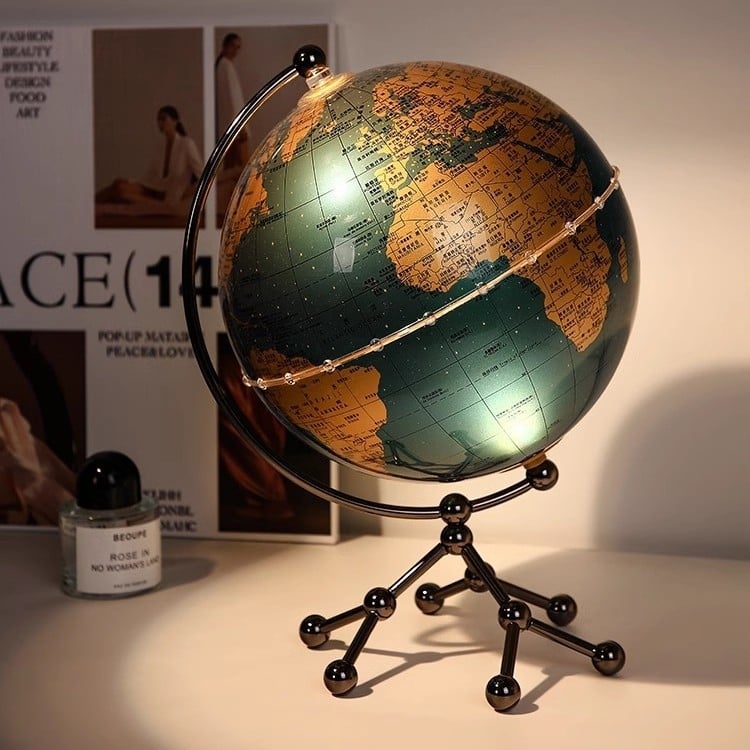 Globusz dekoráció otthonra, modern minimalist stílus, anyag: gyanta