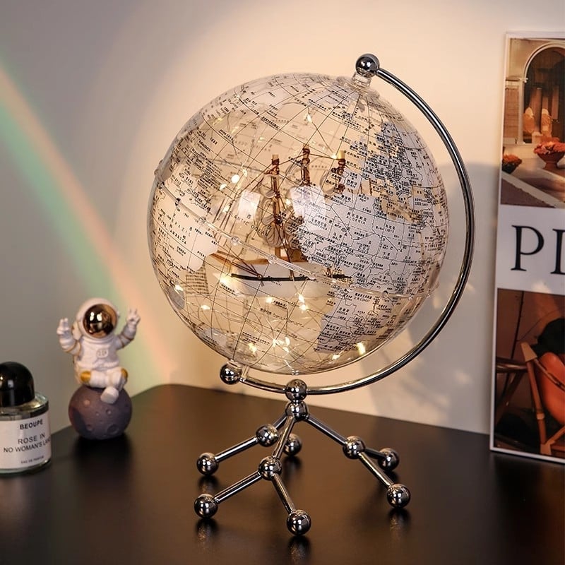Globusz dekoráció otthonra, modern minimalist stílus, anyag: gyanta