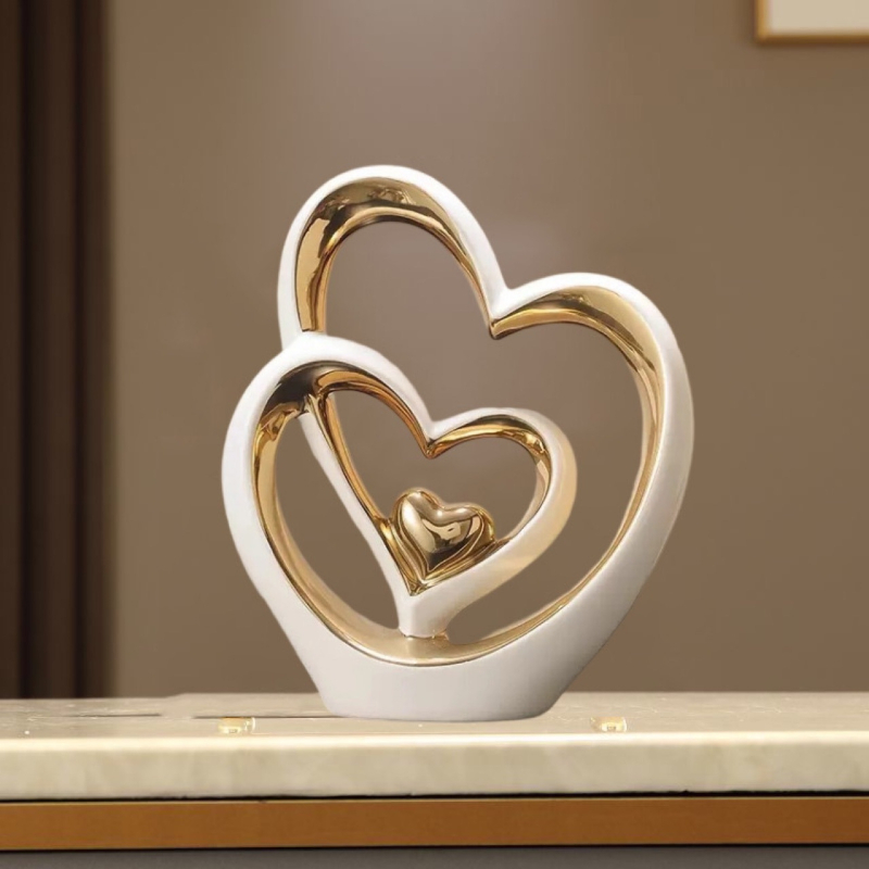 Viesistabas dekoratīvo figūru komplekts, balta porcelāna, ģeometriskas formas, mūsdienīgs minimālisms — dāvana jaunam mājoklim