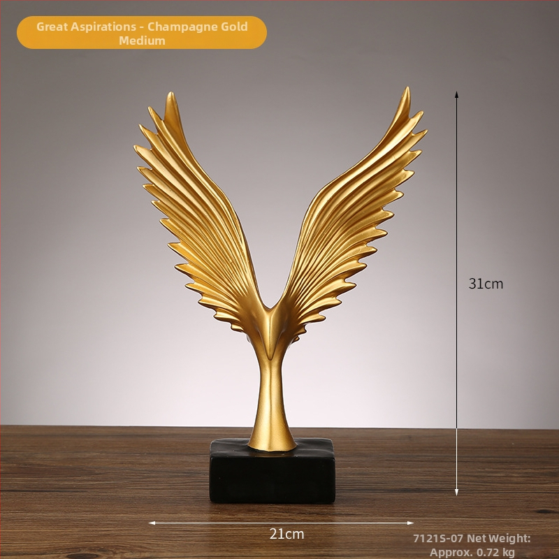 Dekoratyvinė erelio figūrėlė su išskėstais sparnais; derva, Master Gu, dekoracijos, kartoninė pakuotė