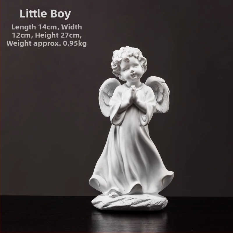 Anjela socha zo živice, maľovaná, domáca dekorácia do obývačky a knižnice, ideálne ako darček