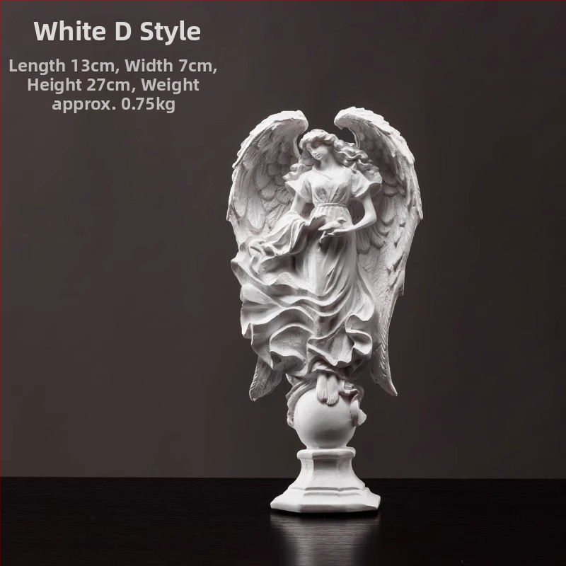 Anjela socha zo živice, maľovaná, domáca dekorácia do obývačky a knižnice, ideálne ako darček