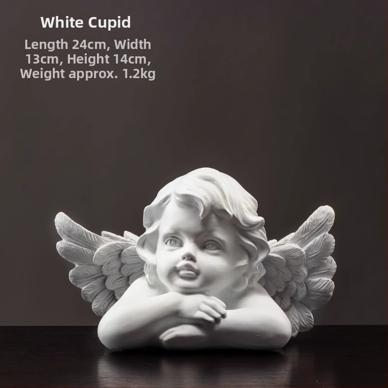 Anjela socha zo živice, maľovaná, domáca dekorácia do obývačky a knižnice, ideálne ako darček