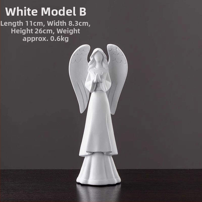 Anjela socha zo živice, maľovaná, domáca dekorácia do obývačky a knižnice, ideálne ako darček