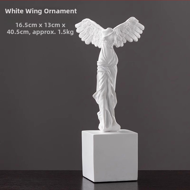 Anjela socha zo živice, maľovaná, domáca dekorácia do obývačky a knižnice, ideálne ako darček