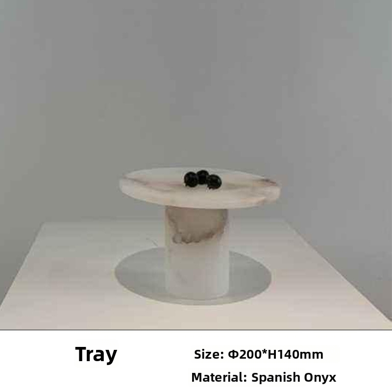Marmora dekoratīvais trauks, roku darbs, gaišā luksusa stilā, modernam uzglabājumam un augļu izkārtošanai