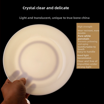 Tengjing bone china taldrik – ümmargune, mikrolaineohutu, logotüübi printimine saadaval, kohandatav, >45% luu tuhka sisaldus