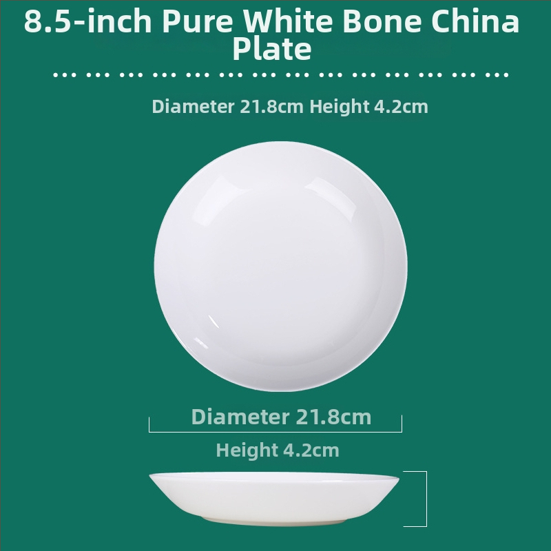 Tengjing bone china taldrik – ümmargune, mikrolaineohutu, logotüübi printimine saadaval, kohandatav, >45% luu tuhka sisaldus