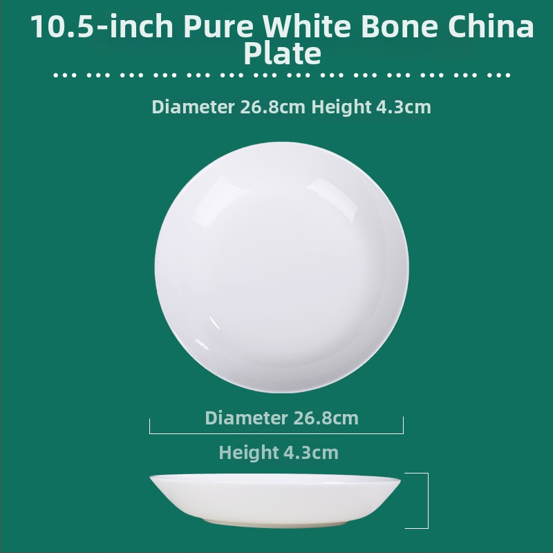 Tengjing bone china taldrik – ümmargune, mikrolaineohutu, logotüübi printimine saadaval, kohandatav, >45% luu tuhka sisaldus