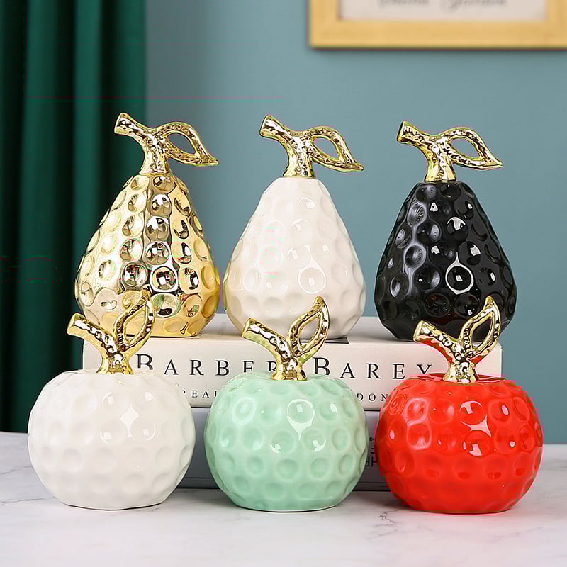 Keramikas ābola dekors interjeram – roku darbs dekoratīvā figūra priekš ieejas, dzīvojamās istabas, grāmatu plaukta un TV statīna. Ideāla dāvana kāzām, dzimšanas dienām vai jaunu mājokļu iegādei.