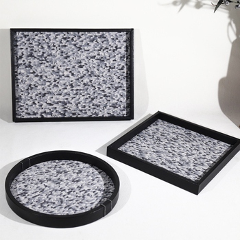 Koka aromaterapijas trauks ar ādas apmali, rokdarbs, mūsdienīgs minimālisma stils, virsma ar intarsiju, krāsots