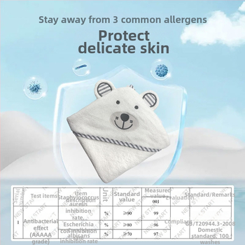 Kapucnis babafürdető törölköző bambuszrostból, 500GSM, testreszabható hímzéssel, rajzfilm mintával, 0–6 éveseknek