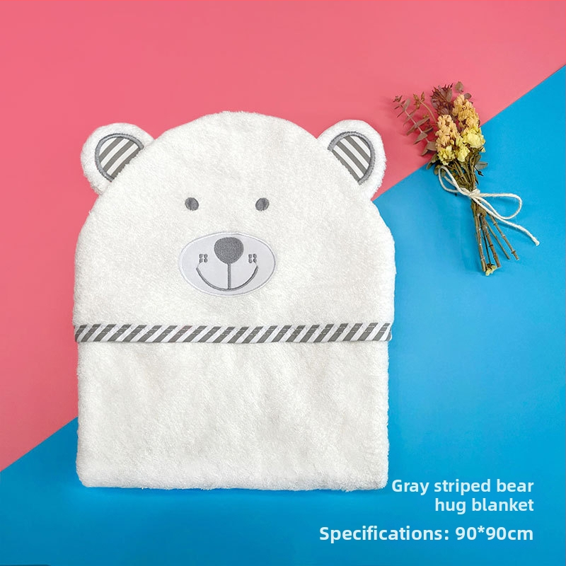 Kapucnis babafürdető törölköző bambuszrostból, 500GSM, testreszabható hímzéssel, rajzfilm mintával, 0–6 éveseknek