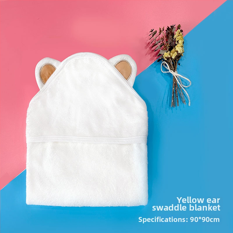 Kapucnis babafürdető törölköző bambuszrostból, 500GSM, testreszabható hímzéssel, rajzfilm mintával, 0–6 éveseknek