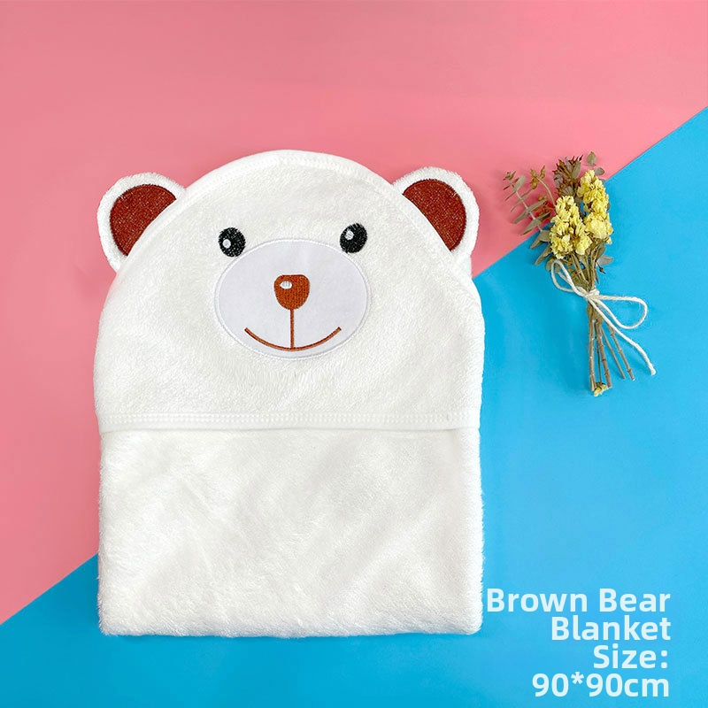 Kapucnis babafürdető törölköző bambuszrostból, 500GSM, testreszabható hímzéssel, rajzfilm mintával, 0–6 éveseknek