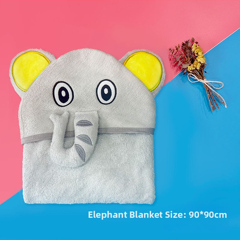 Kapucnis babafürdető törölköző bambuszrostból, 500GSM, testreszabható hímzéssel, rajzfilm mintával, 0–6 éveseknek