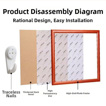 Četri kadri fotogrāfijām, kvadrāta formas, no masīvā koka un kompozītkoka, piemēroti ķīniešu glezniecībai un kaligrāfijai