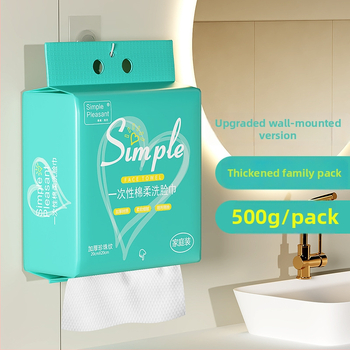 Egyszer használatos arc törlőkendő akasztós dizájnnal | Minimalist | fa rostból | gyártás testreszabása elérhető | más gyártási folyamat