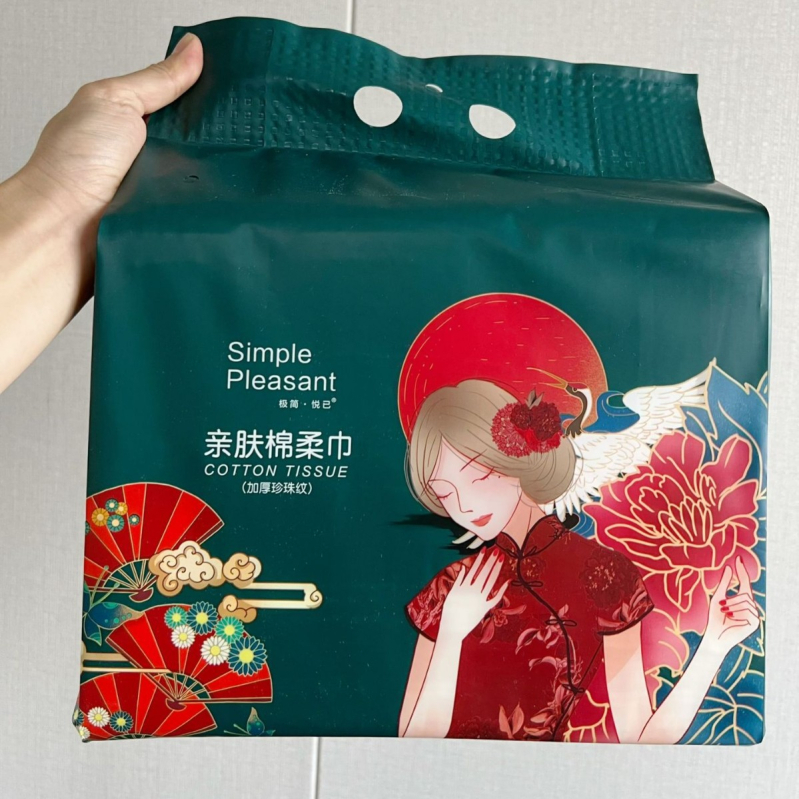 Egyszer használatos arc törlőkendő akasztós dizájnnal | Minimalist | fa rostból | gyártás testreszabása elérhető | más gyártási folyamat