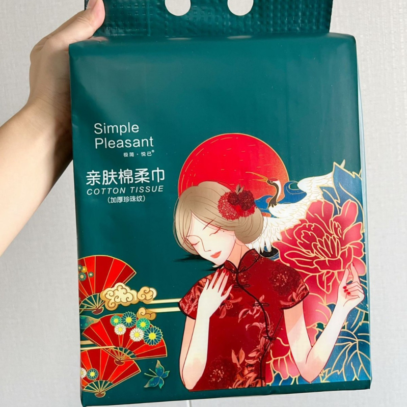 Egyszer használatos arc törlőkendő akasztós dizájnnal | Minimalist | fa rostból | gyártás testreszabása elérhető | más gyártási folyamat