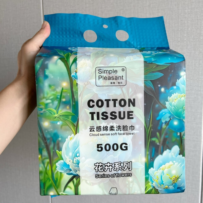 Egyszer használatos arc törlőkendő akasztós dizájnnal | Minimalist | fa rostból | gyártás testreszabása elérhető | más gyártási folyamat