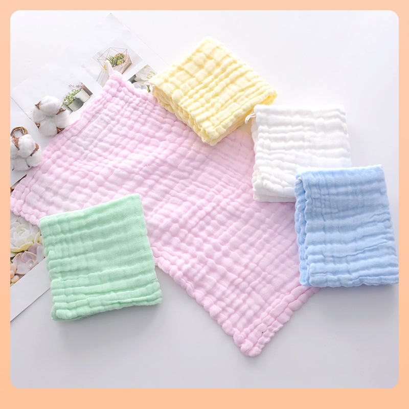 Sešslāņu gauze kvadrātveida dvielis zīdaiņiem, absorbējošs, logotipa drukāšana pieejama