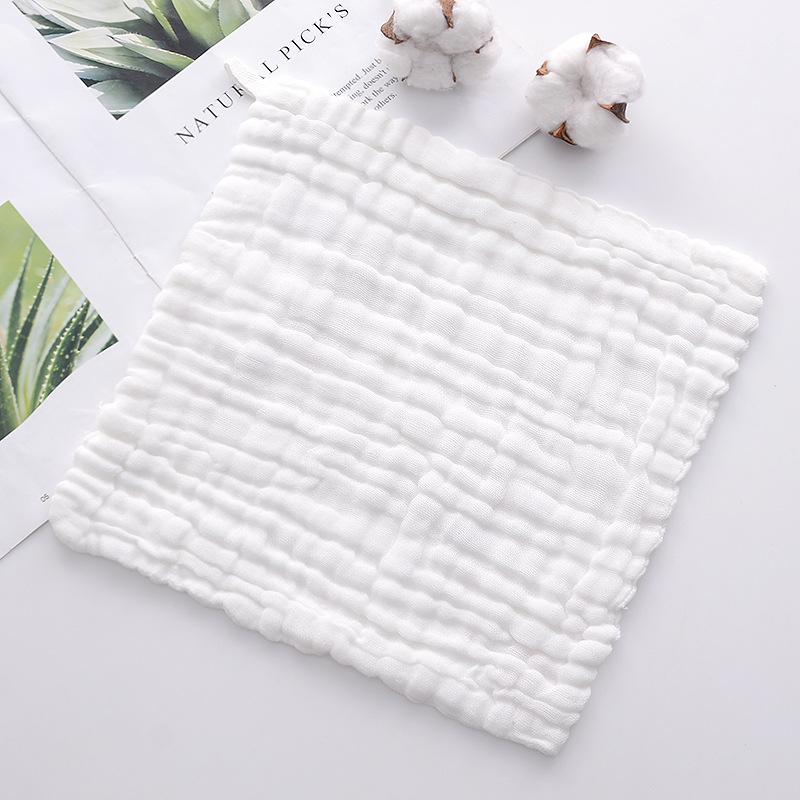 Hatrétegű géz négyzet alakú törölköző gyerekeknek, nedvszívó, logónyomtatás elérhető