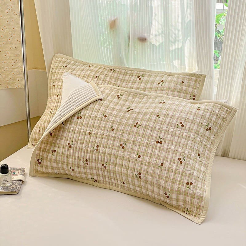 Kokvilnas spilvendrāna ar kvilētu šuvumu, vairāk nekā 95% kokvilnas, 40s audums, reaktīvā krāsošana