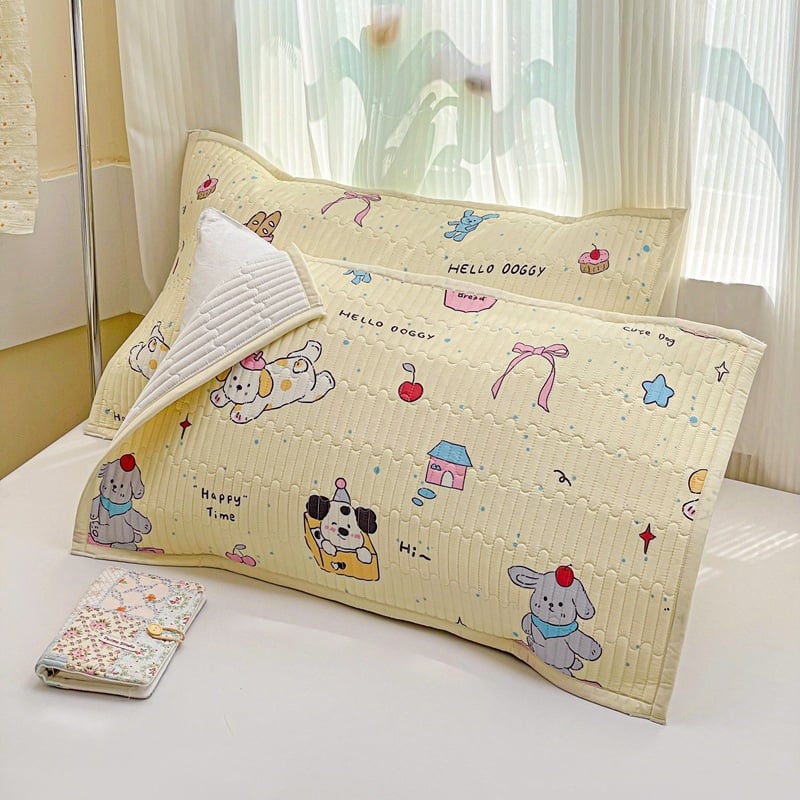 Kokvilnas spilvendrāna ar kvilētu šuvumu, vairāk nekā 95% kokvilnas, 40s audums, reaktīvā krāsošana