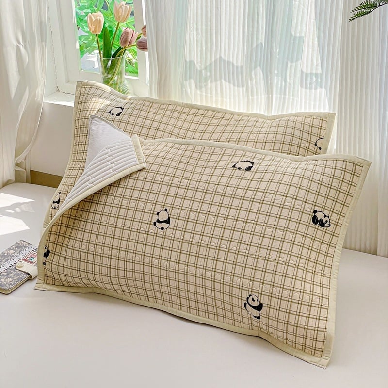 Kokvilnas spilvendrāna ar kvilētu šuvumu, vairāk nekā 95% kokvilnas, 40s audums, reaktīvā krāsošana