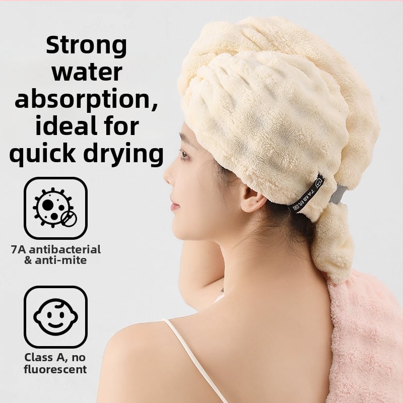 Matu žāvēšanas cepure no korāla flīša, 150d šķiedra, svars 80–99 g, šuvums, ārkārtīgi absorbcija un ātra žāvēšana