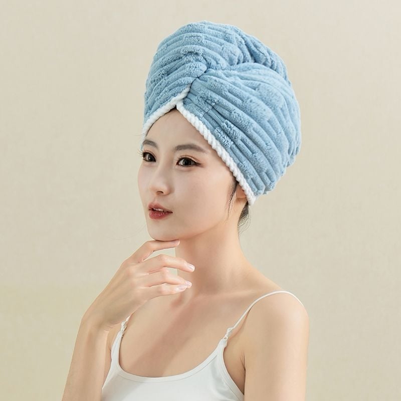 Sieviešu matu žāāvēšanas cepure, bieza, ārkārtīgi absorbējoša, ātra žāvēšana salīdzinājumā ar kokvilnu, bez matu izkrišanas, poliestera džakarda materiāls