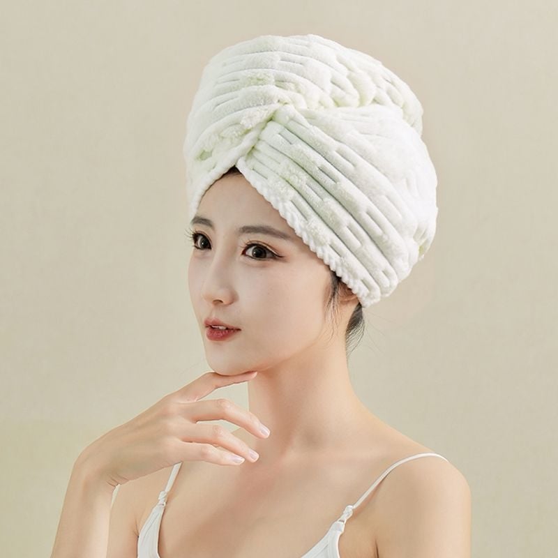 Sieviešu matu žāāvēšanas cepure, bieza, ārkārtīgi absorbējoša, ātra žāvēšana salīdzinājumā ar kokvilnu, bez matu izkrišanas, poliestera džakarda materiāls