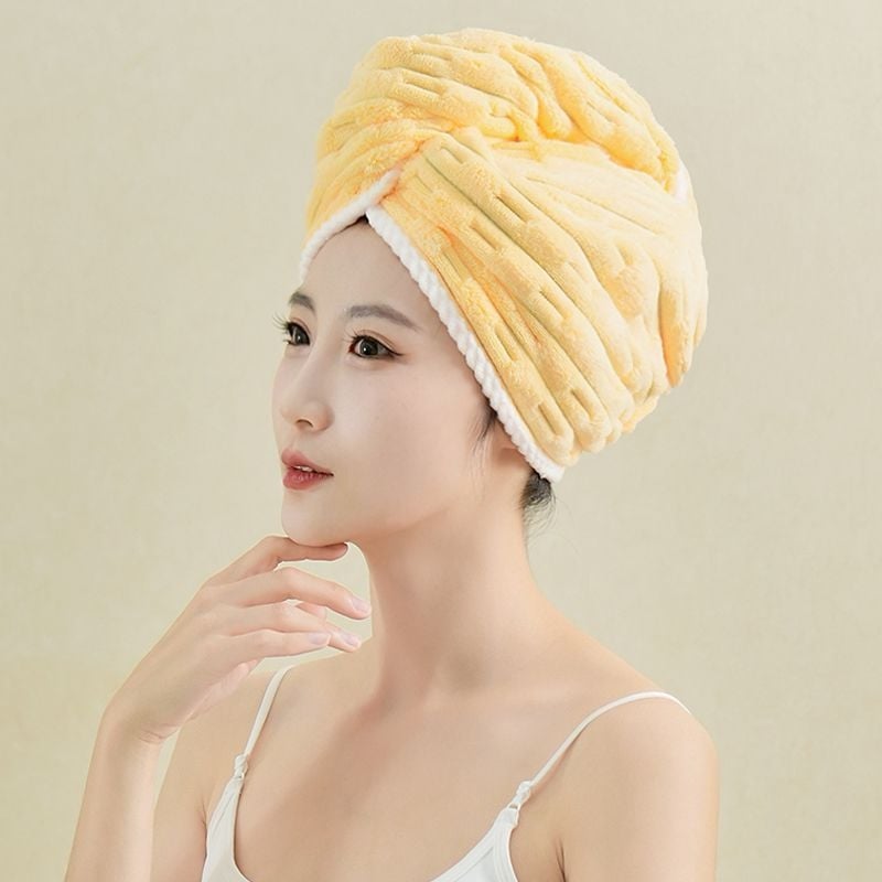 Sieviešu matu žāāvēšanas cepure, bieza, ārkārtīgi absorbējoša, ātra žāvēšana salīdzinājumā ar kokvilnu, bez matu izkrišanas, poliestera džakarda materiāls