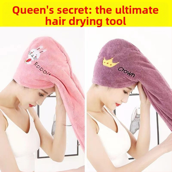 Sievietēm divslāņaina matu žāvēšanas cepure, mikrošķiedra, 150D diegi, izšūta, svars zem 30 g