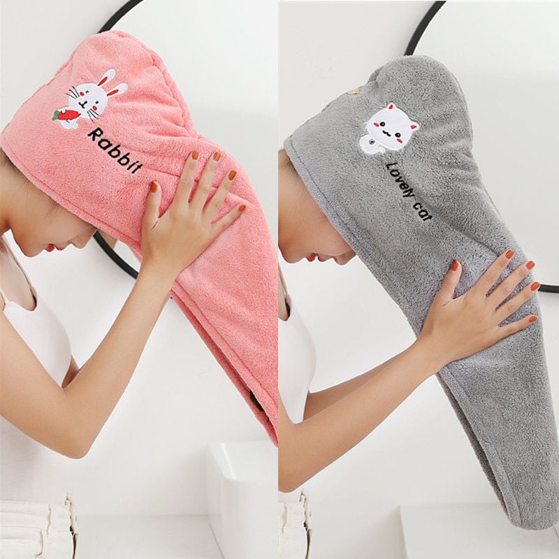 Sievietēm divslāņaina matu žāvēšanas cepure, mikrošķiedra, 150D diegi, izšūta, svars zem 30 g