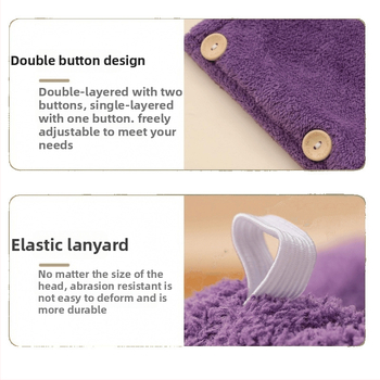 Kétrétegű gyorsan szívó hajtörölköző sapka nőknek, 200 g+