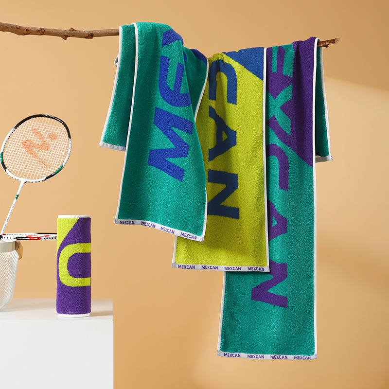 Sport törölköző - tiszta pamut, Jacquard szövet, Core/AB szálak, 120–140 g, logó nyomtatás lehetséges