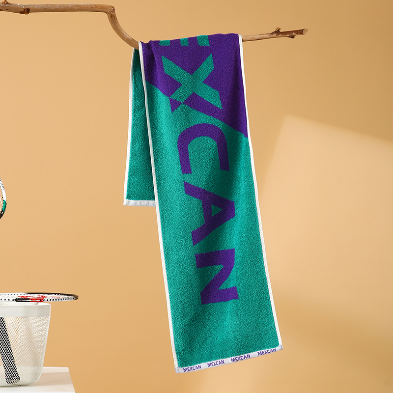 Sport törölköző - tiszta pamut, Jacquard szövet, Core/AB szálak, 120–140 g, logó nyomtatás lehetséges